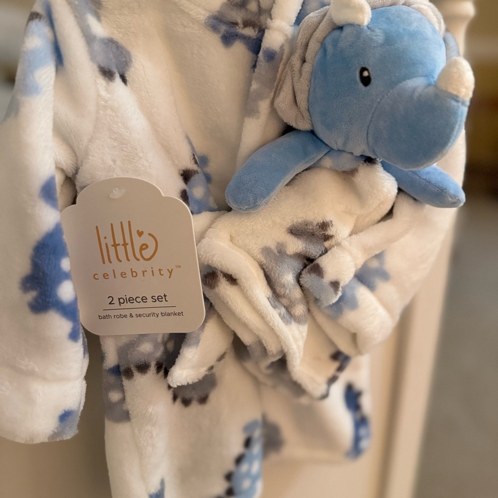 little celebrity two piece bath robe and security blanket - Picture 4 of 4